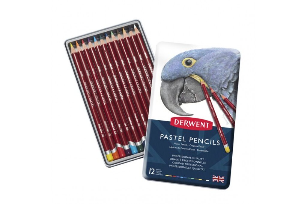Набір пастельних олівців Derwent Pastel Pencils 12 кольорів металевий пенал
