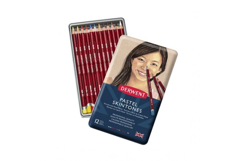 Набір пастельних олівців Derwent Pastel Pencils Тілесні відтінки 12 кольорів металевий пенал
