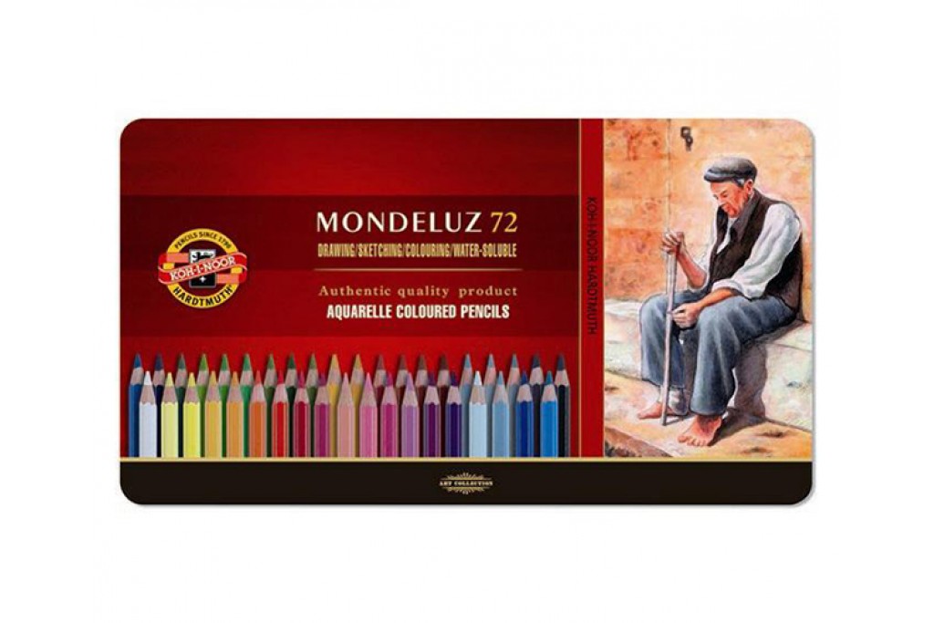 Набір акварельних олівців Koh-i-Noor Mondeluz 72 кольору металевий пенал