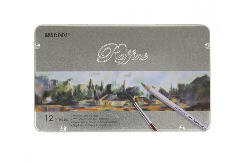Набір акварельних олівців Marco Raffine 12 кольорів металевий пенал