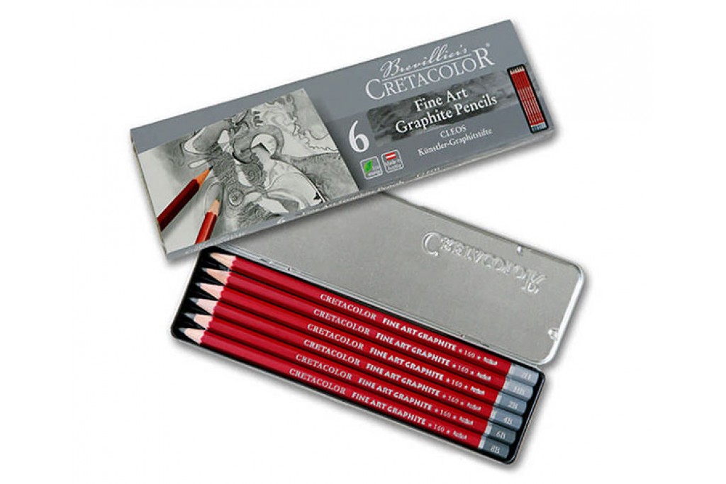 Набор графитных карандашей Cretacolor Cleos 6 шт металлический пенал