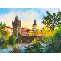 Полотно на картоні Rosa з контуром Міста Прага 30 x 40 см