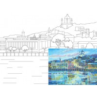 Полотно на картоні Rosa з контуром Міста Київ 30 x 40 см
