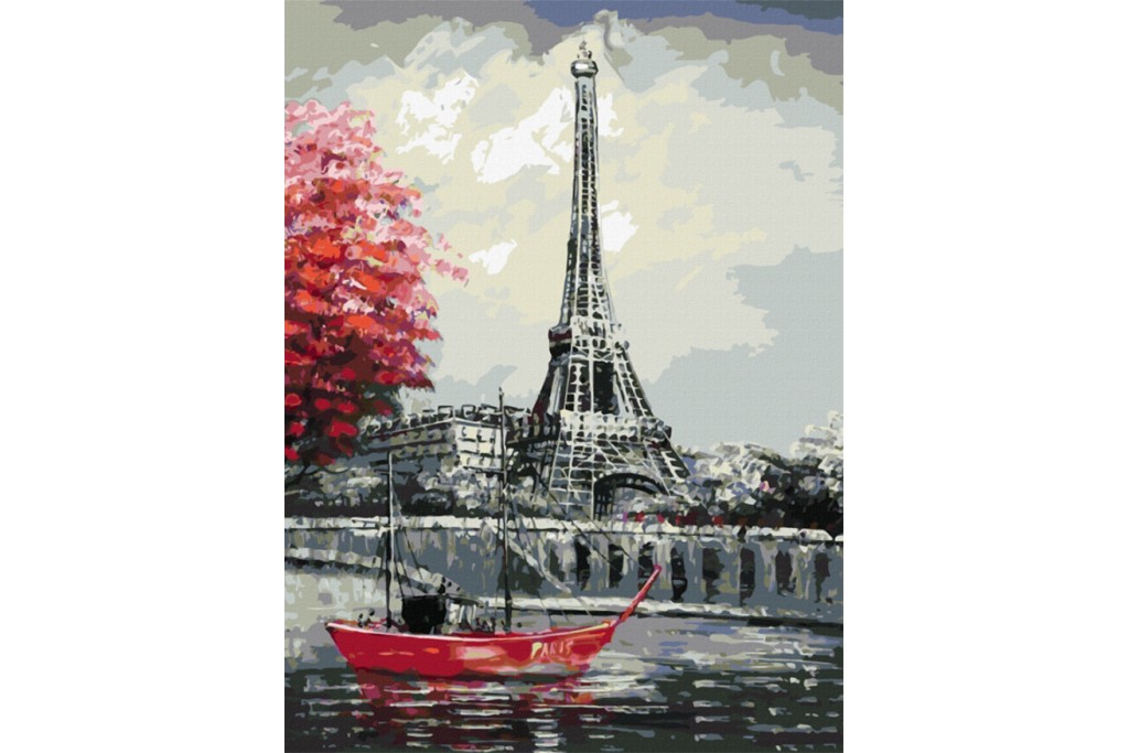 Полотно на картоні Rosa з контуром Пейзаж Париж № 2 30 x 40 см