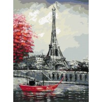 Полотно на картоні Rosa з контуром Пейзаж Париж № 2 30 x 40 см