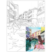 Полотно на картоні Rosa з контуром Венеція № 2 30 x 40 см