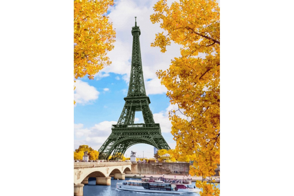 Полотно на картоні Rosa з контуром Міста Париж № 6 30 x 40 см