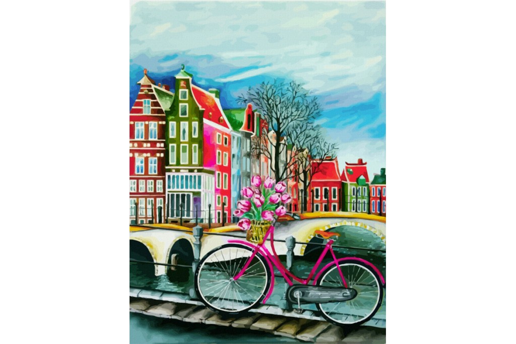 Полотно на картоні Rosa з контуром Міста Амстердам № 3 30 x 40 см