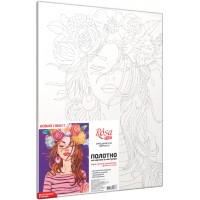 Полотно на картоні Rosa з контуром Дівчина у вінку 30 x 40 см
