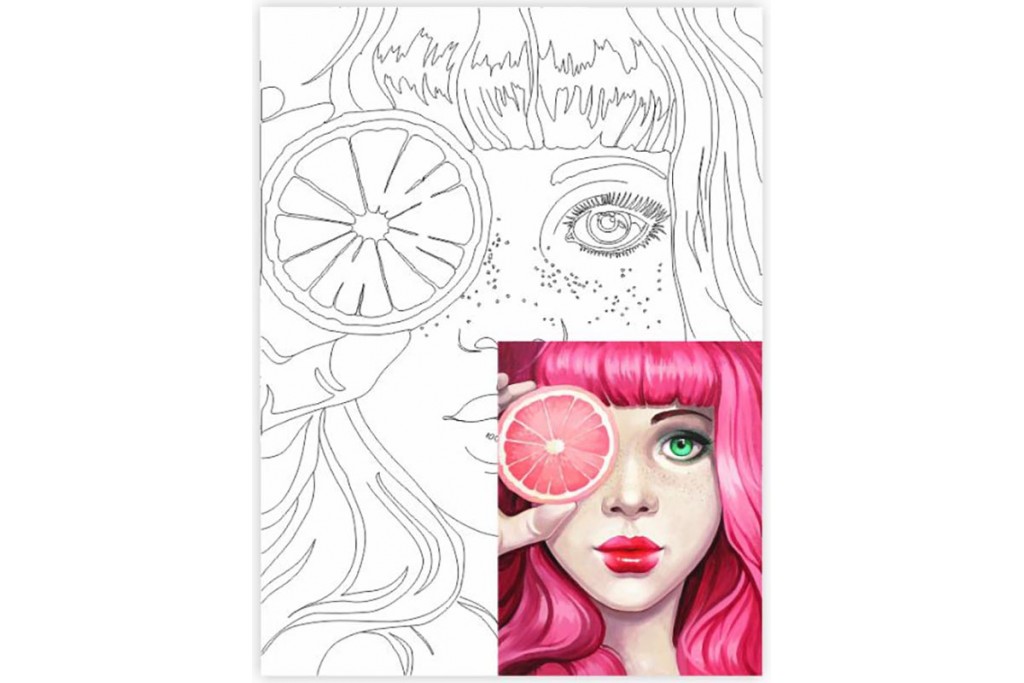 Полотно на картоні Rosa з контуром Pink 30 x 40 см