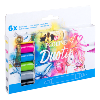 Набір акварельних маркерів Ecoline Duo Tip Basic 6 кольорів 