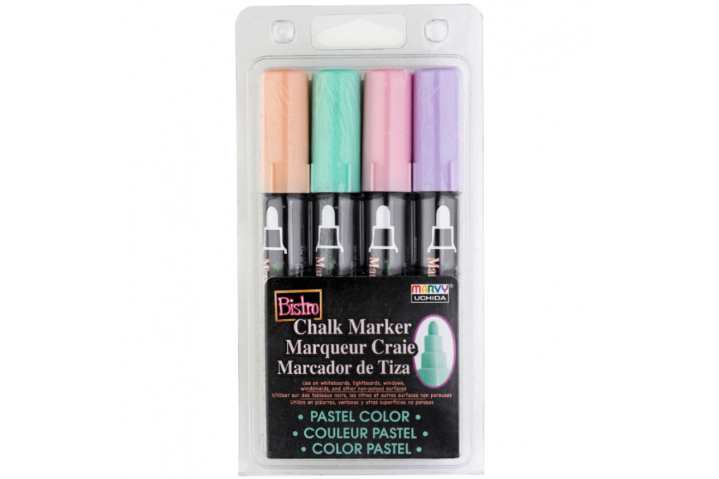 Набор меловых маркеров Marvy Chalk Пастельные оттенки 4 шт