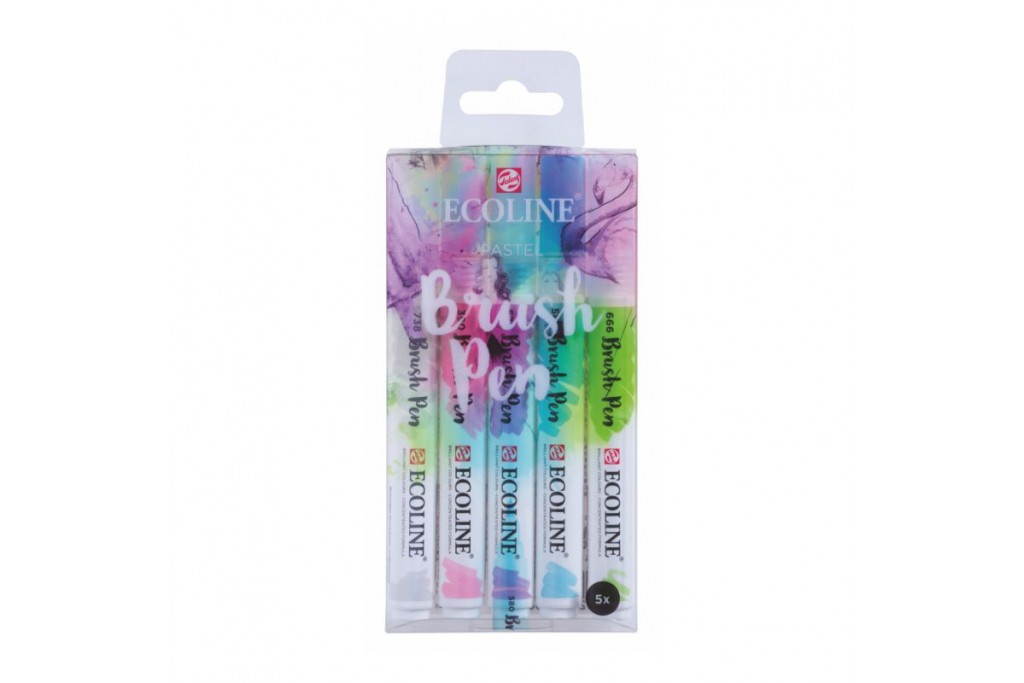 Набір акварельних маркерів Ecoline Brushpen Pastel 5 кольорів
