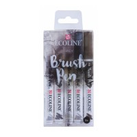 Набор акварельных маркеров Ecoline Brushpen Grey 5 цветов