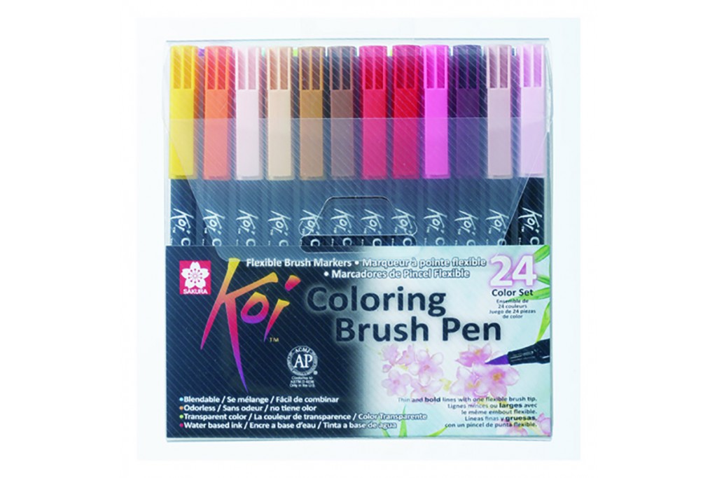 Набір акварельних маркерів Sakura KOI Coloring Brush Pen 24 кольору