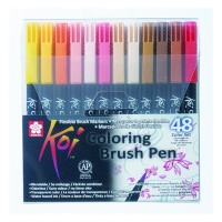 Набор акварельных маркеров Sakura KOI Coloring Brush Pen 48 цветов