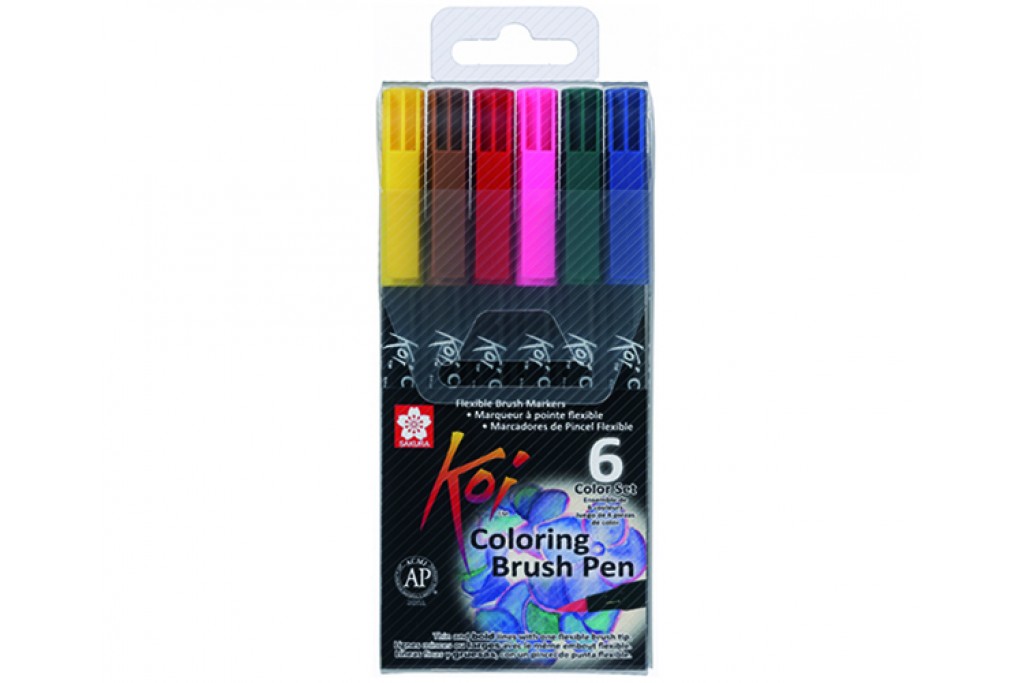 Набір акварельних маркерів Sakura KOI 6 кольорів