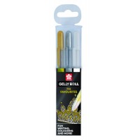 Набір гелевих ручок Sakura Gelly Roll 3 шт Золото Срібло Біла