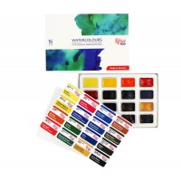 Набір акварельних фарб Rosa Studio Watercolours NEW 16 кол. кювета картон