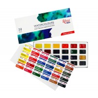 Набір акварельних фарб Rosa Studio Watercolours NEW 24 кол. кювета картон