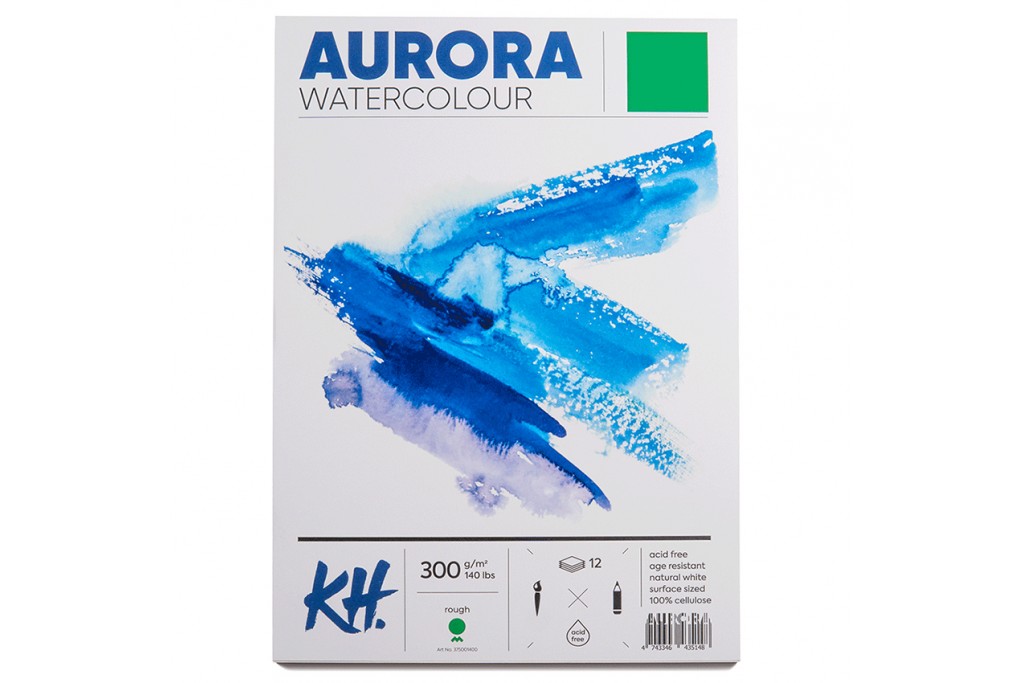 Альбом для акварелі Aurora Watercolour Rough А5 (14.8х21см) 300 г/м2 12 ркушів крупне зерно