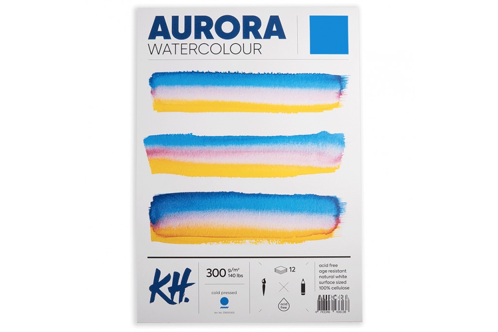 Альбом для акварелі Aurora Watercolour CP А5 (14.8х21см) 300 г/м2 12 ркушів середнє зерно