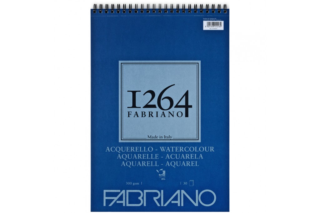 Альбом для акварелі на пружині Fabriano 1264 25% бавовни А3 (29,7 х42см) 300 г/м2 30 ркушів середнє зерно