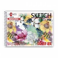 Альбом для акварели Santi Watercolor Pad Flowers A4 (21х29.7см) 200 г/м2 20 арк.
