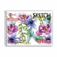 Альбом для акварели Santi Watercolor Pad Flowers A5 (15х20см) 200 г/м2 20 арк.