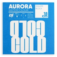 Склейка-блок для акварелі Aurora Watercolour CP 18х18см 300 г/м2 20 арк. середнє зерно