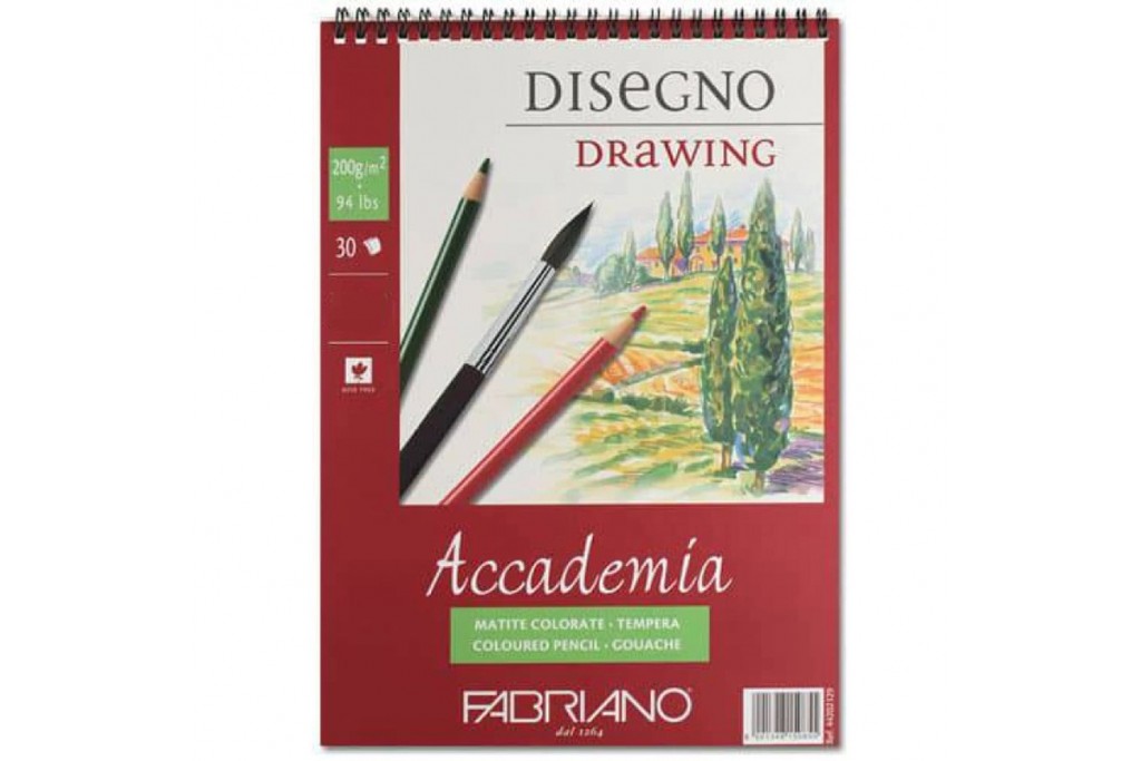 Альбом для графіки на пружині Fabriano Accademia А5 (14.8х21см) 200 г/м2 30 аркушів