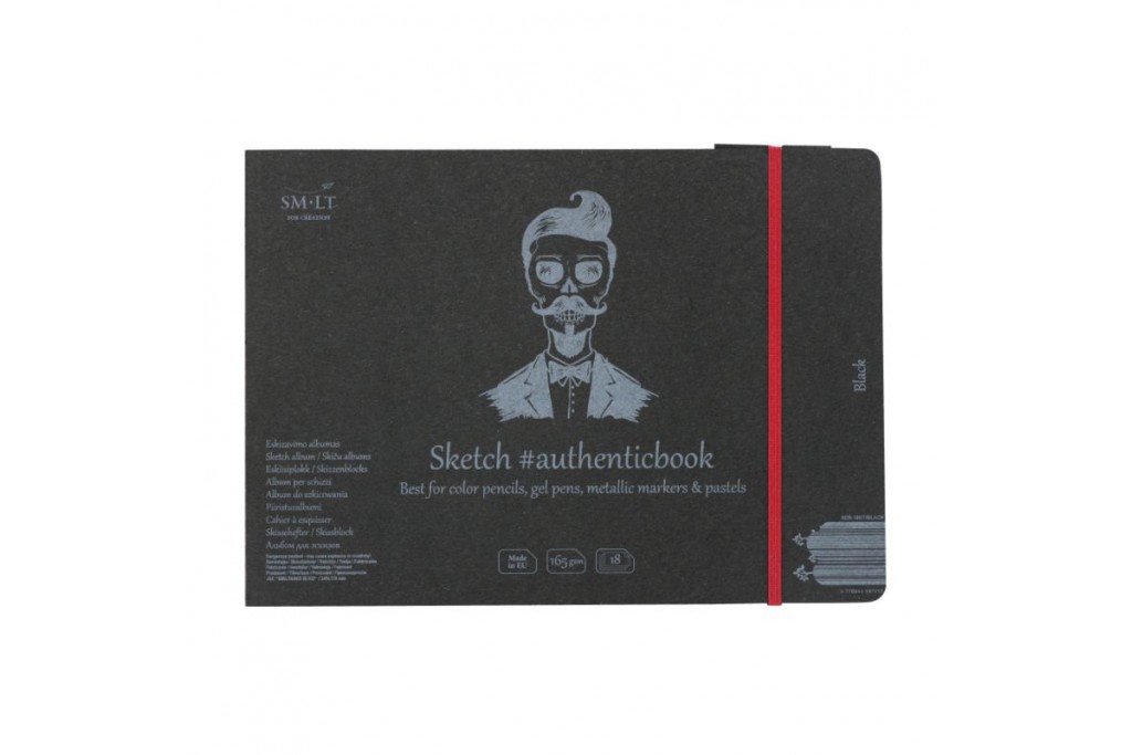 Альбом для рисунка Smiltainis Authentic Black А5 (24.5х17.6см) 160 г/м2 18 листов (4770644587712)