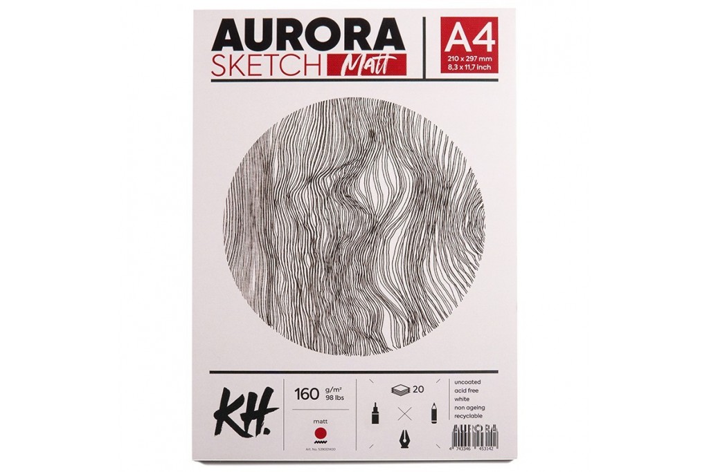 Склейка для графіки Aurora Smooth & Matt А4 (21х297см) 160 г/м2 20 аркушів