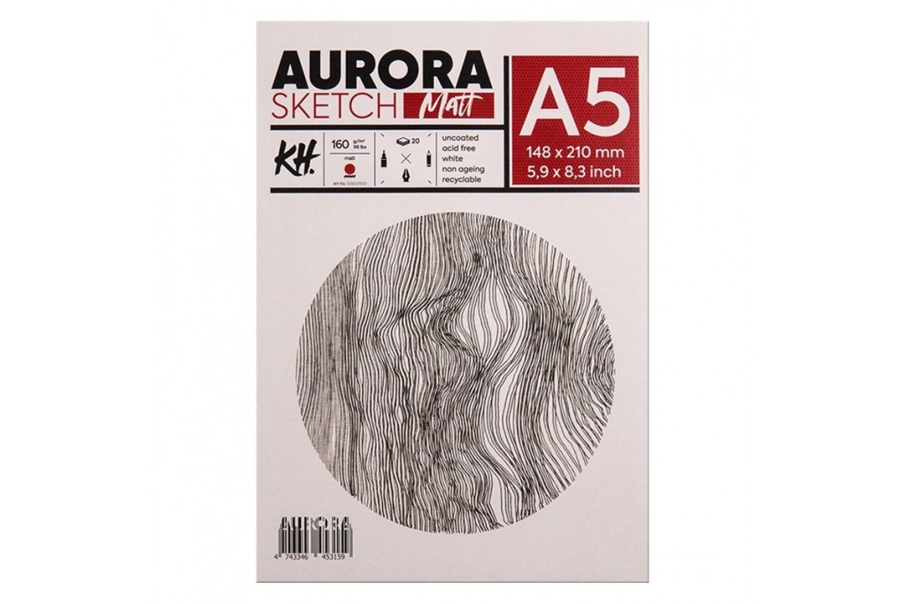 Склейка для графіки Aurora Smooth & Matt А5 (14.8х21см) 160 г/м2 20 аркушів