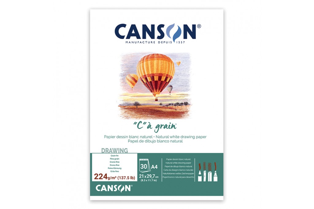 Склейка для графіки Canson Cagrain А4 (21х297см) 224 г/м2 30 аркушів