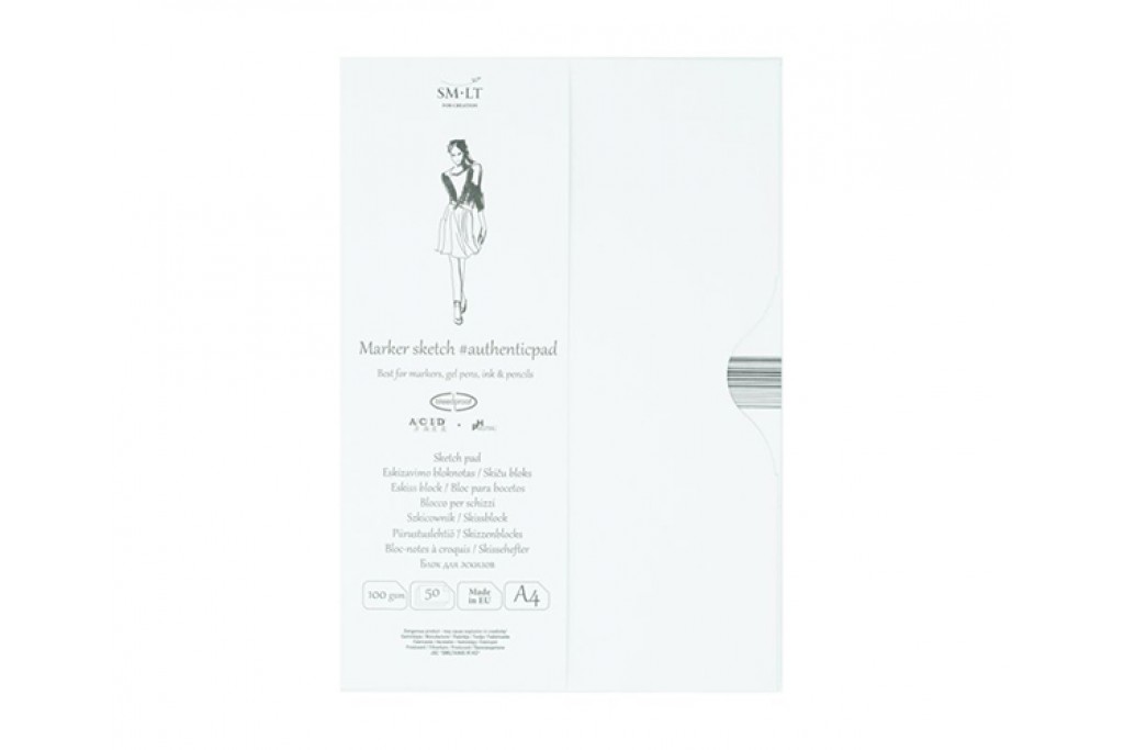 Склейка в папці для маркерів Smiltainis Authentic A4 (21х29.7см) 100 г/м2 50 аркушів (4770644587873)