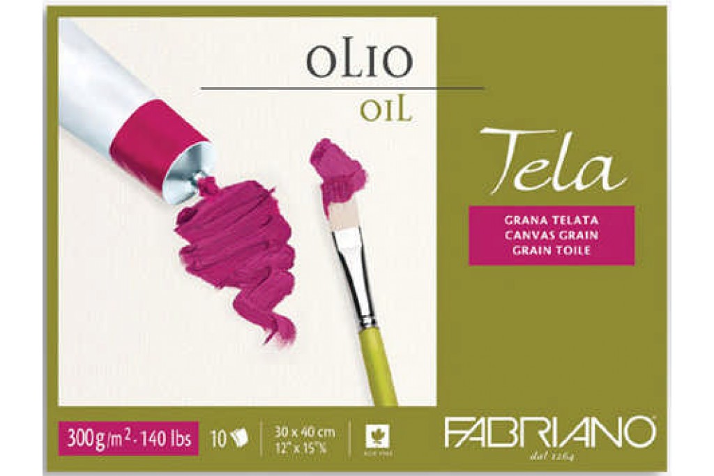 Склейка для олії Fabriano Tella зернистість полотна А3 (30х40см) 300 г/м2 10 аркушів (8001348161196)