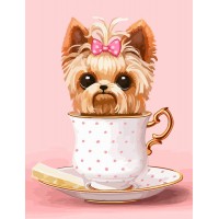 Картина за номерами Rosa Cute Dog in a Cup 35х45 см