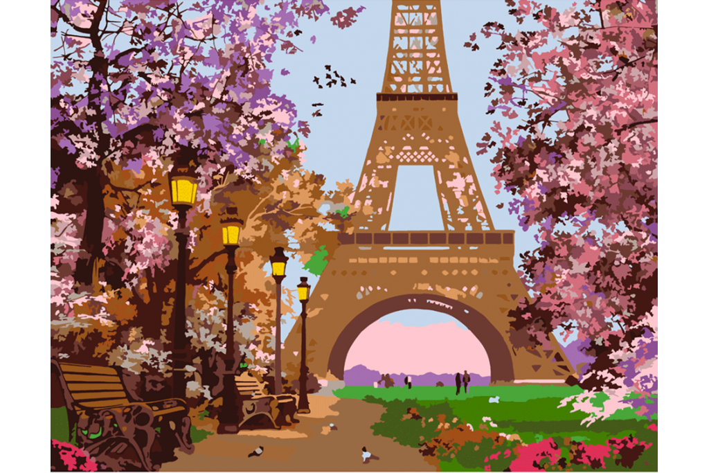 Картина за номерами Rosa Романтична алея в Парижі 35х45 см
