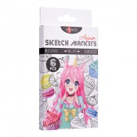 Набор акварельных маркеров Santi Sketch Marker Anime 6 цветов