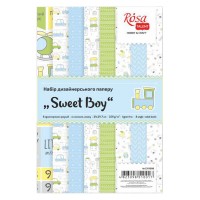 Набор дизайнерской бумаги Rosa "Sweet Boy" двусторонняя А4 250 г/м2 8 листов