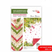 Набір дизайнерського паперу Rosa "Holiday Time" двосторонній матовий А4 200 г/м2 8 аркушів