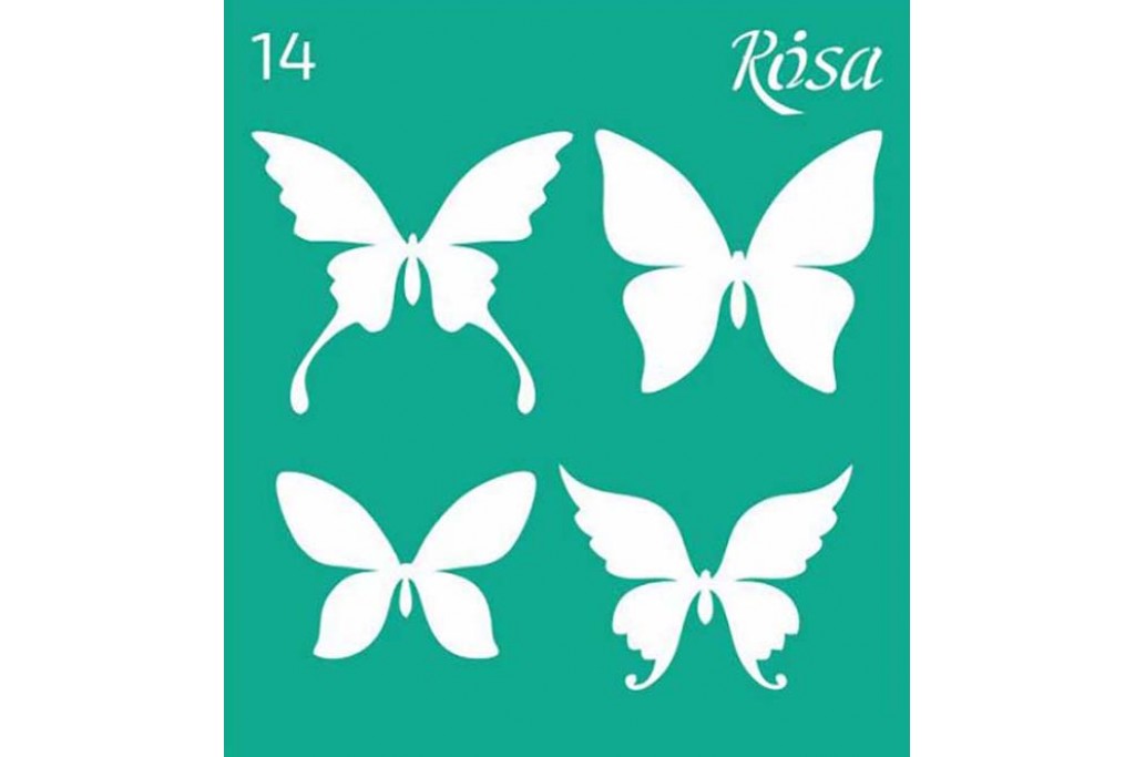Трафарет Rosa № 14 Метелики 9х10см